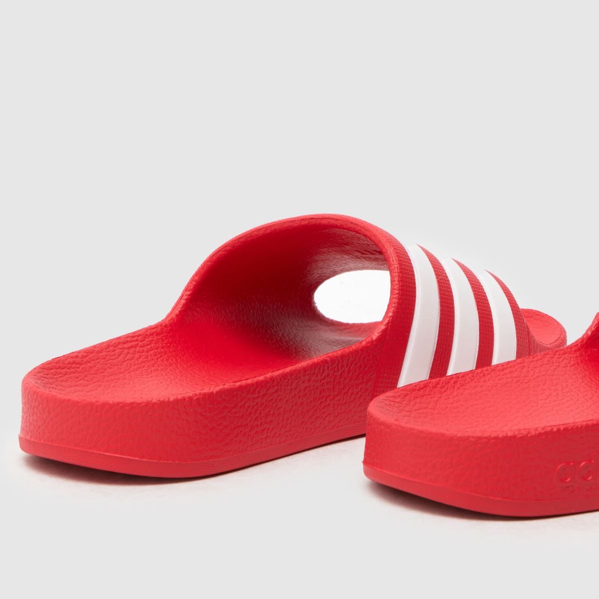 adidas Adilette Aqua Boys Junior in White & Red